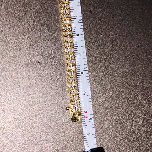 Rea diamond double row men tennis bracelet not CZ not fake unbeatable huge sale - Picture 3 of 13